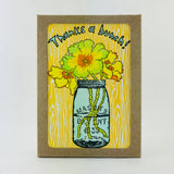BOX SET - Thanks a bunch turquoise mason jar & flowers