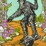 Happy Birthday Sasquatch Riding a One Wheel