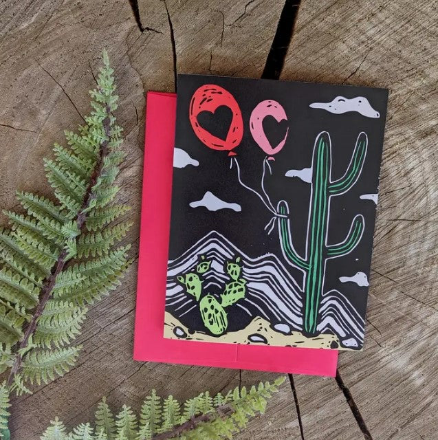 Cacti Balloon Card