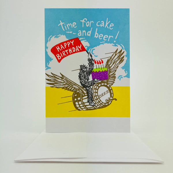 Time for Cake and Beer Sasquatch Birthday
