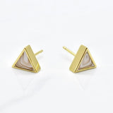 Crystal Tri Earrings - Cold Gold