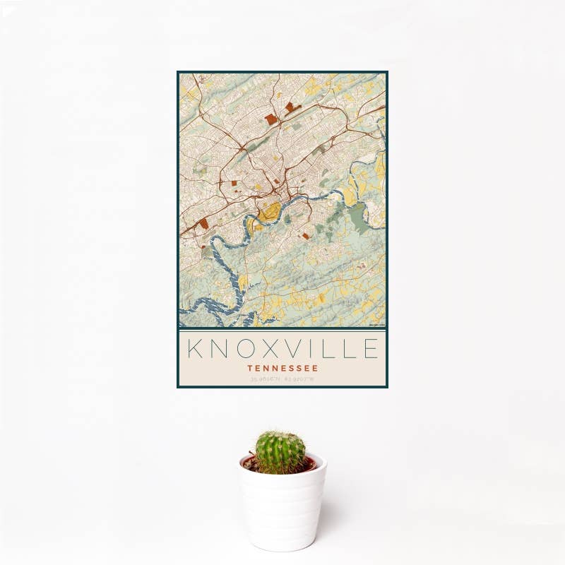 Knoxville TN Map Print - 12 x 18