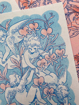 Tearful Cherub Riso Print - 5 x 7