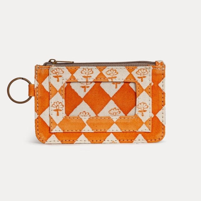 Fabric ID Pouch - Harlequin Orange