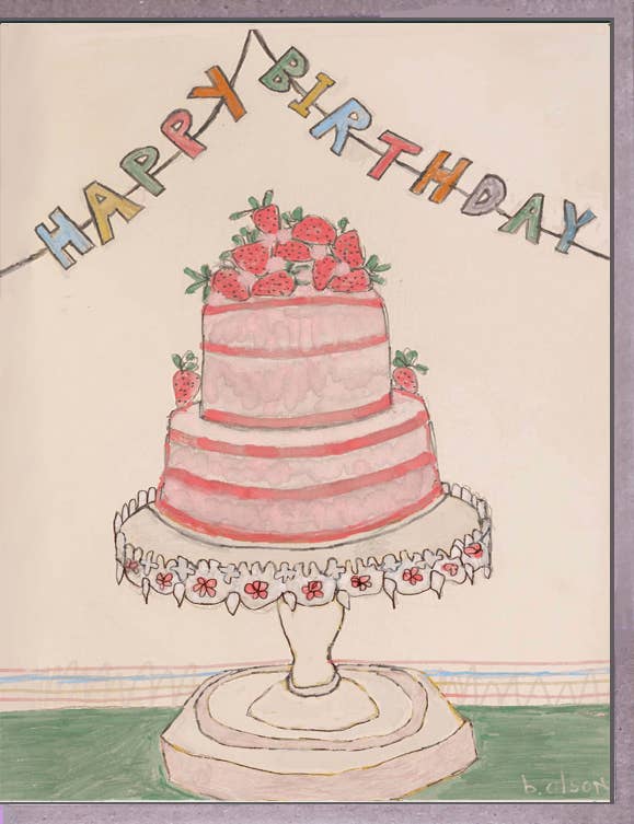Pink Cake Birthday Card