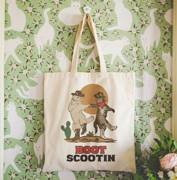 Boot Scootin Kitties Tote Bag