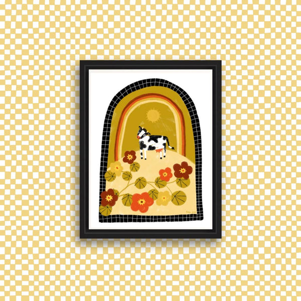 A COW JUMPED OVER Art Print - 5 x 7 - Rani Ban