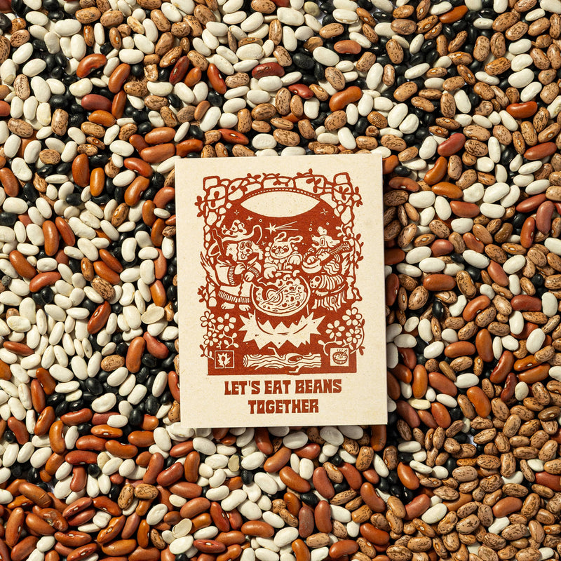 Let's Eat Beans Together Blank A2 Card With Envelope