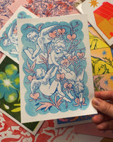Tearful Cherub Riso Print - 5 x 7