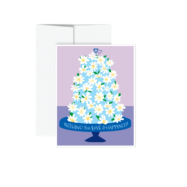 Greeting Card - Wedding Cake (Blue)