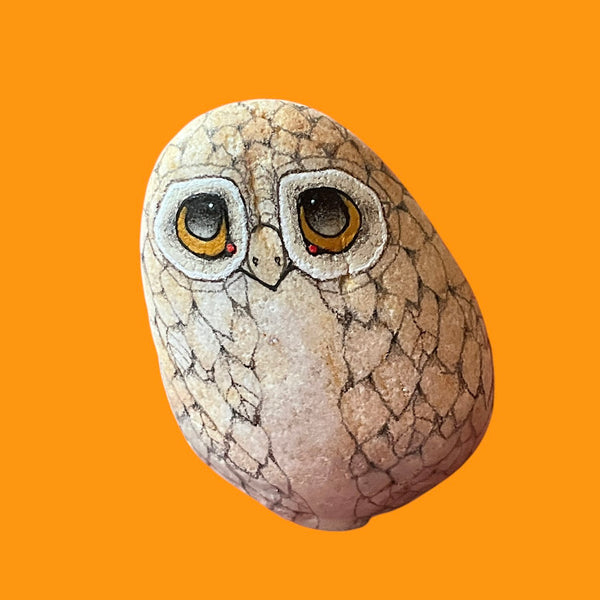 Medium Golden Eye Rock Owl - Manya Pirkle