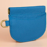 Leather Pop Wallet in Matisse Blue - Cold Gold