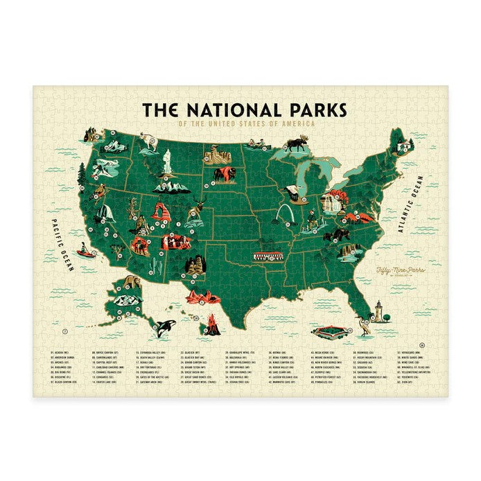 National Parks Map - 1000 piece