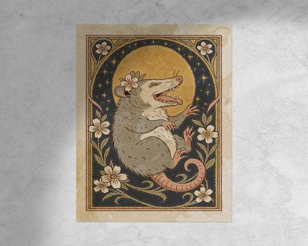 Art Nouveau Celestial Possum Print - 11 x 14