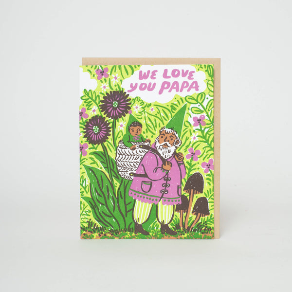 Love You Papa Gnome Letterpress Card