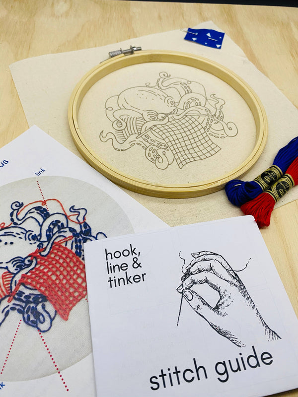 INDUSTRIOUS OCTOPUS EMBROIDERY KIT