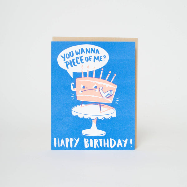 Yolked Birthday Cake Punny Letterpress Card