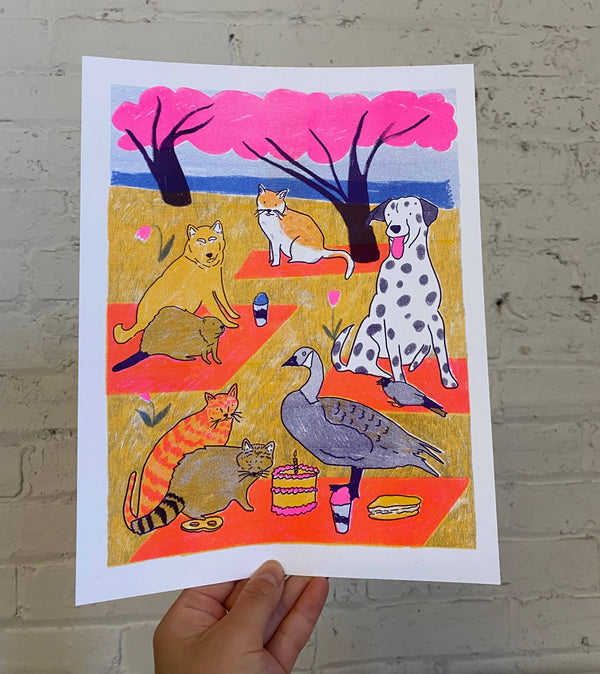 River Picnic Print - 8.5 x 11