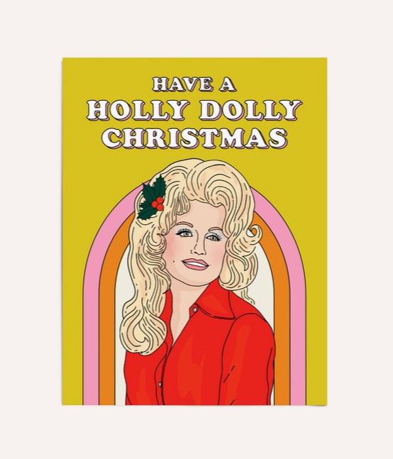 Holly Dolly Christmas Card