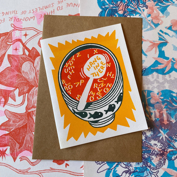 Hang in There Alphabet Soup Encouragement Card