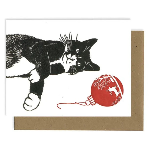 Cat with Ornament Card