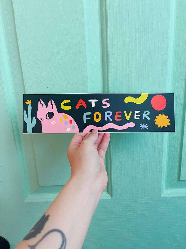Cats forever matte giant bumper sticker