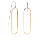 Sterling Silver and Brass Geometric Threaders- Oval