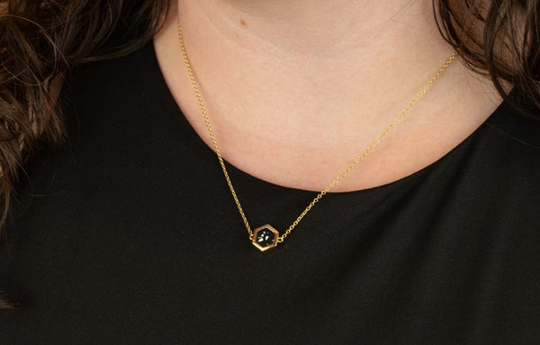 Night Sky Geo Necklace - Cold Gold