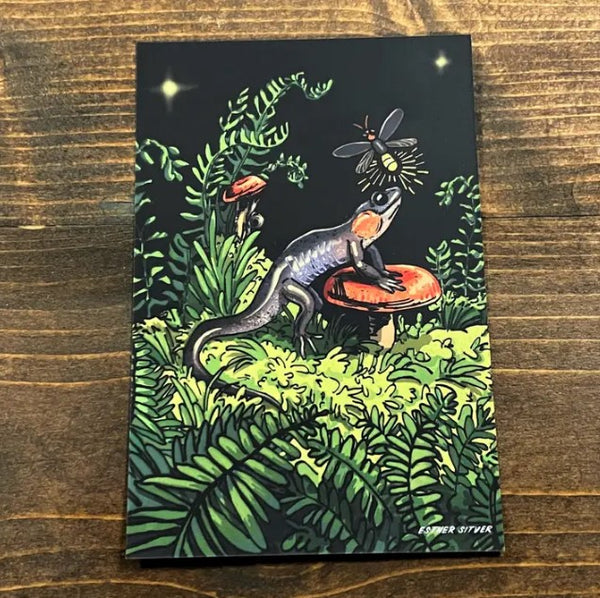 Salamander and Firefly Postcard