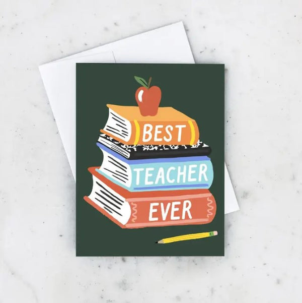 Teacher Book Stacks Card