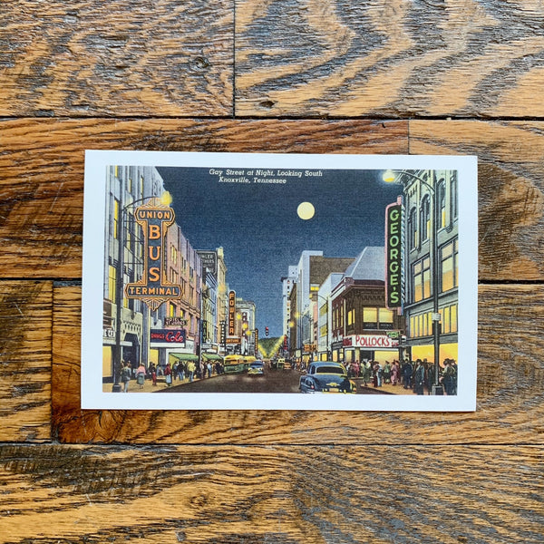 Moon Over Gay Street Postcard