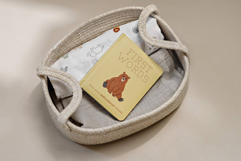 First Words with Cute Embroidered Friends (Baby Board Book)
