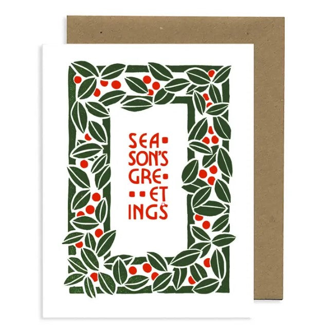 Season's Greetings  Leafy Frame Card