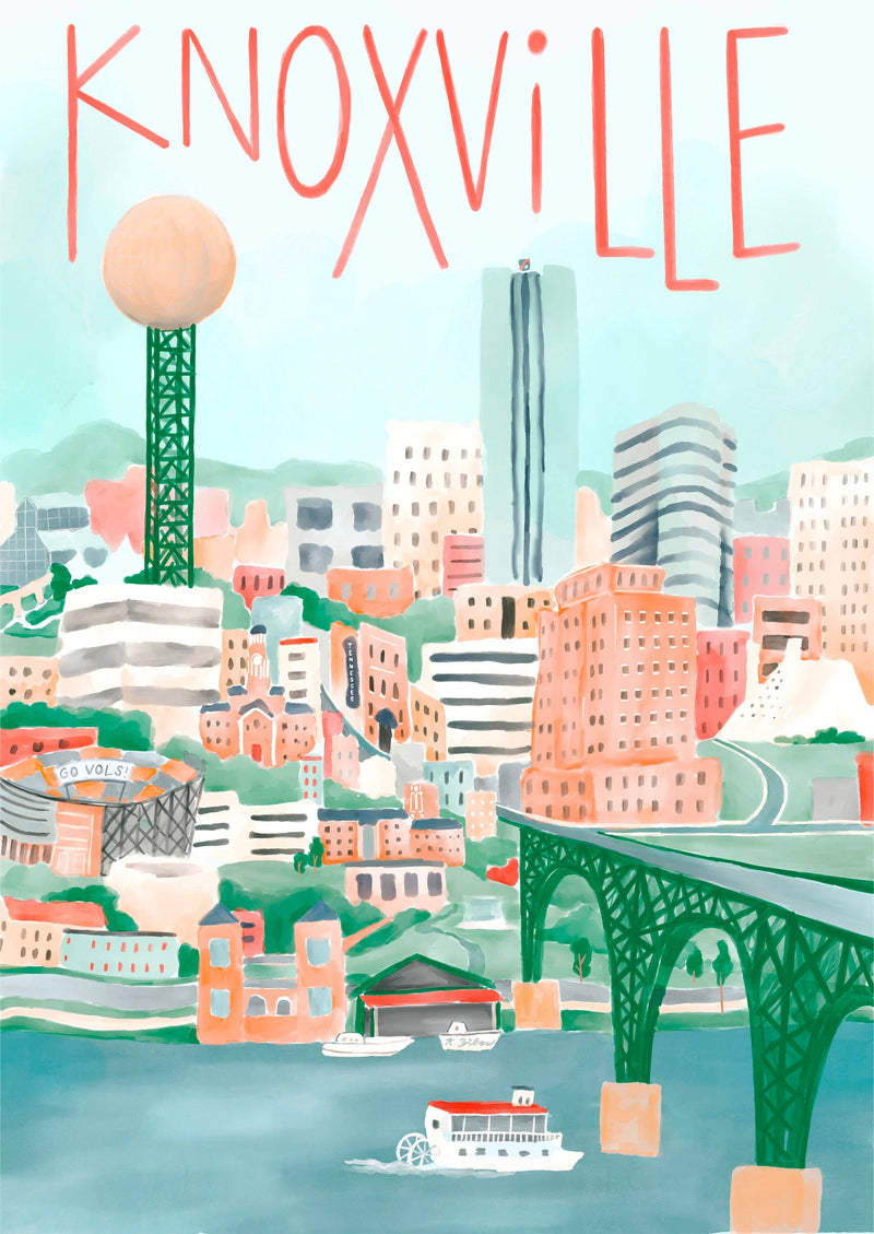 Watercolor City Knoxville Print