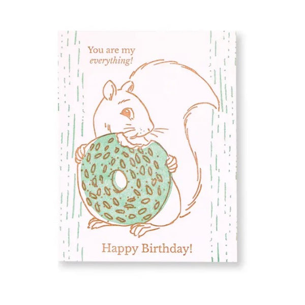 Squirrel and Bagel Card: Birthday