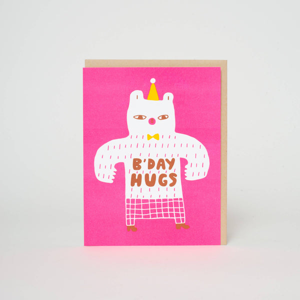 Birthday Bear Hugs Letterpress Card