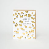 Birthday Sheep Herd Letterpress Card