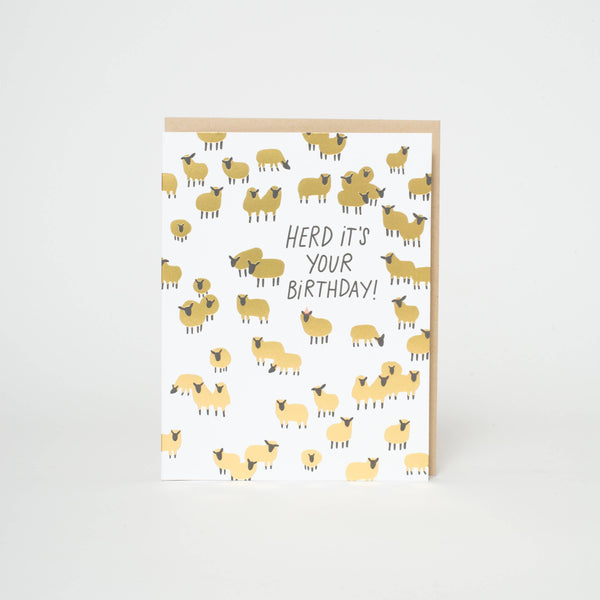 Birthday Sheep Herd Letterpress Card