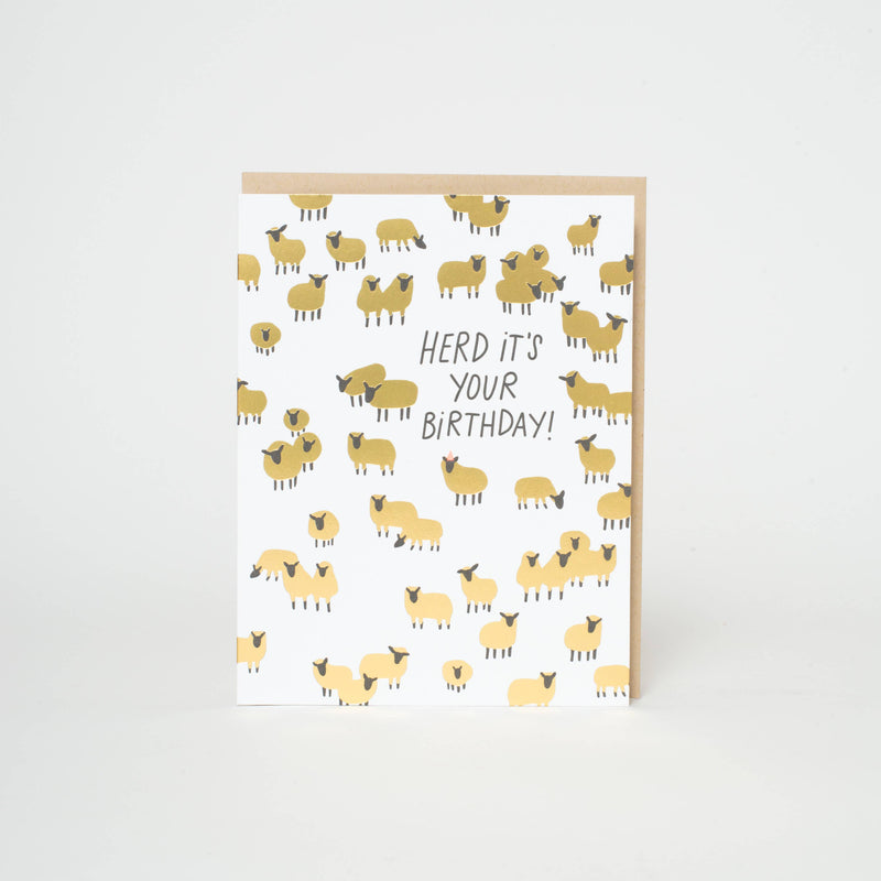 Birthday Sheep Herd Letterpress Card