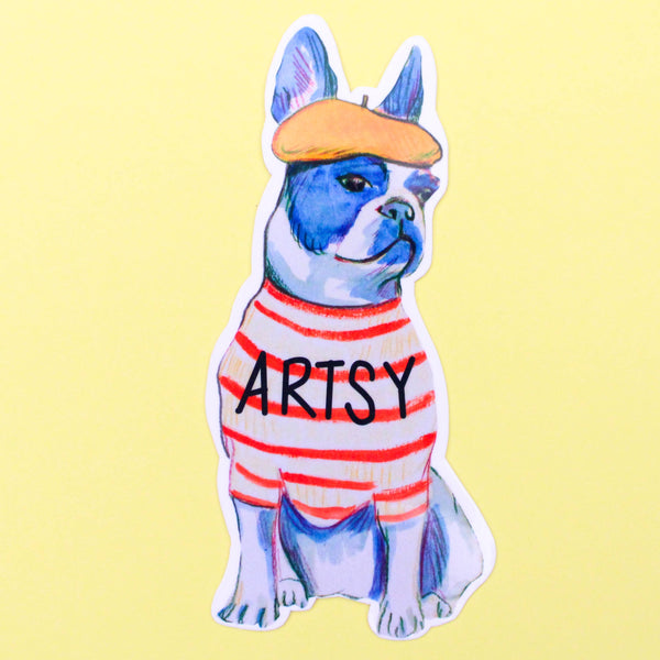 Artsy Fartsy Boston Terrier Vinyl Sticker