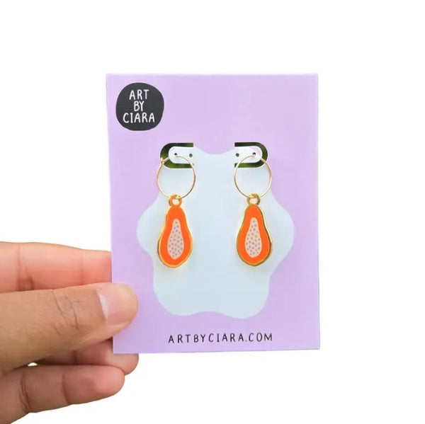 Papaya Hoop Earrings