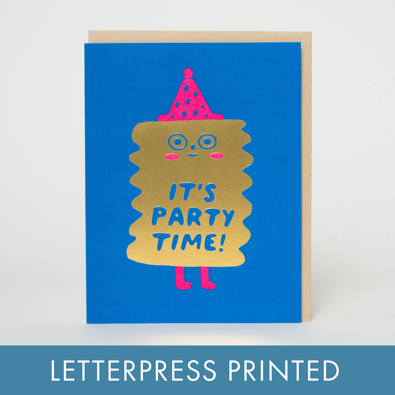 Party Time Birthday Friend Letterpress Card