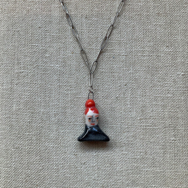 Red Head Silver Necklace - Kate Buuck
