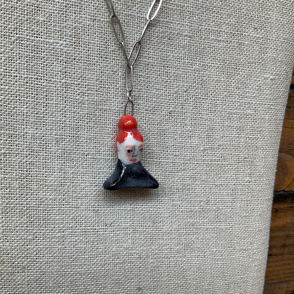 Red Head Silver Necklace - Kate Buuck