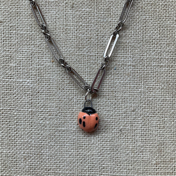 Lady Bug Silver Necklace - Kate Buuck
