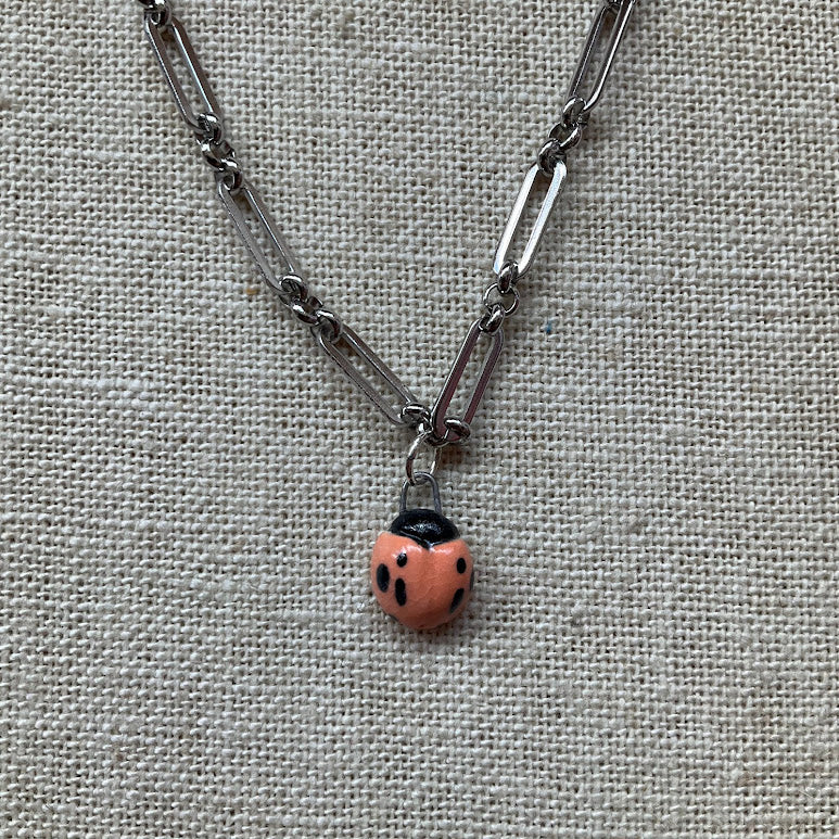 Lady Bug Silver Necklace - Kate Buuck