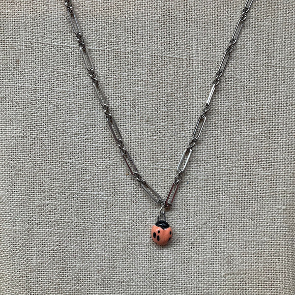 Lady Bug Silver Necklace - Kate Buuck