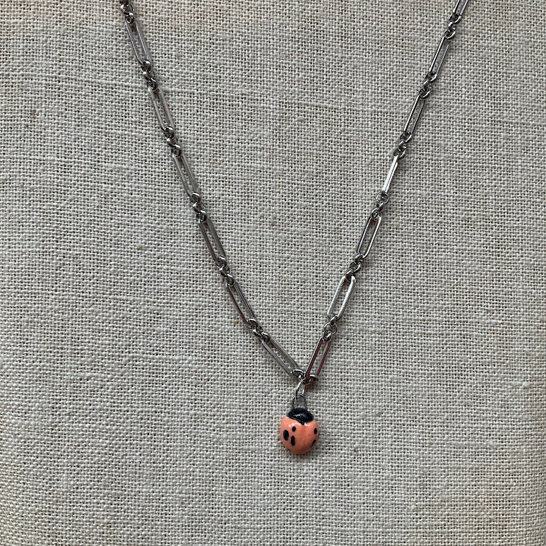 Lady Bug Silver Necklace - Kate Buuck