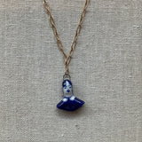 Blue Bust Gold Necklace - Kate Buuck