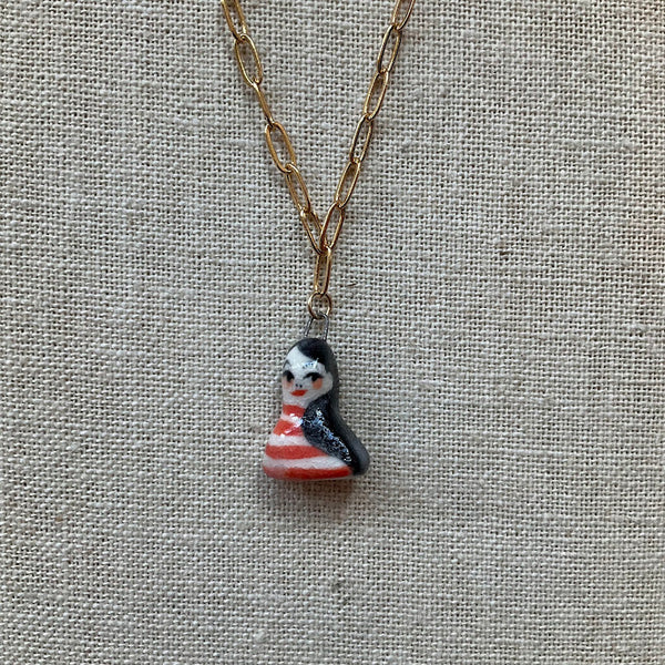 Striped Girl Gold Necklace - Kate Buuck